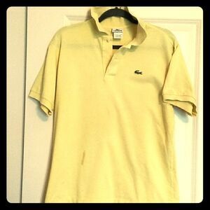Lacoste Polo with Croc Logo Regular Fit Yellow